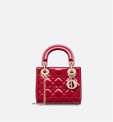 Mini Lady Dior Bag Passion Pink Patent Cannage 